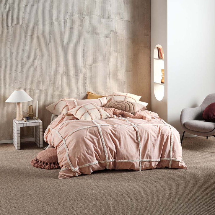 Linen House Lyndon Brandy Queen Bed Quilt Cover Set | My Linen