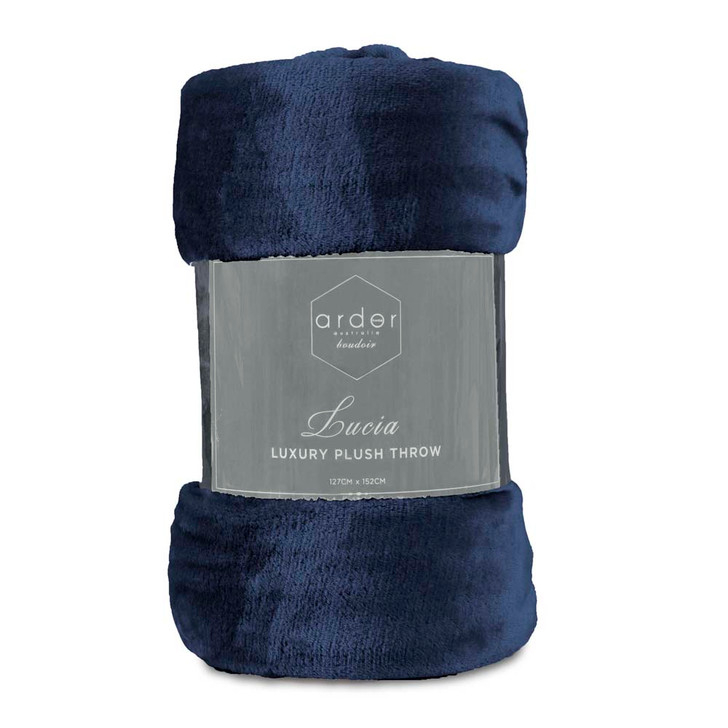 Ardor Boudoir Lucia Plush Navy Throw | My Linen