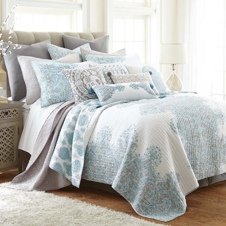 Jenny Mclean Avalon Blue King Bed Coverlet Set | My Linen