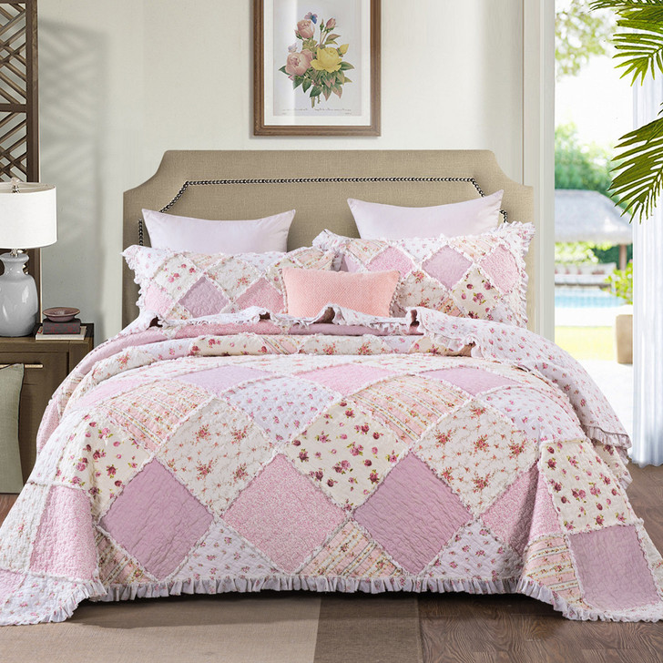 Classic Quilts Sarah Rose King Single Bed Coverlet Set | My Linen
