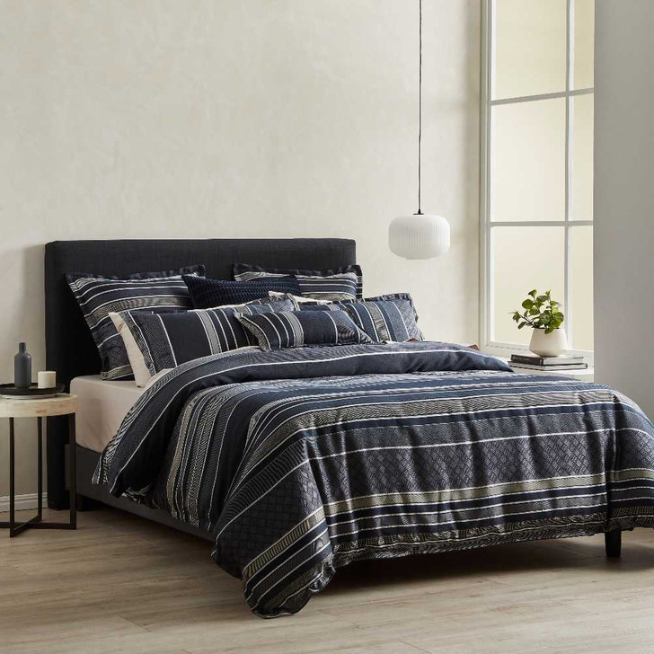 Private Collection Detroit Navy Super King Quilt Cover Set | My Linen