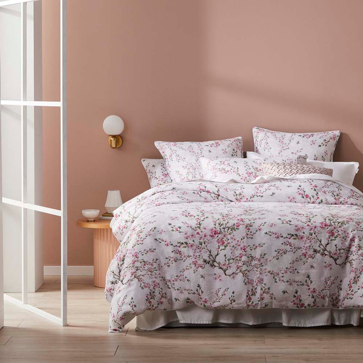 Platinum Logan and Mason Milli Rose Double Bed Quilt Cover Set | My Linen