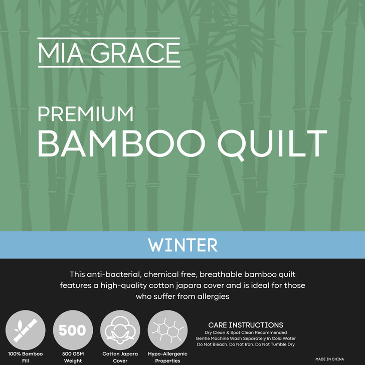 Mia Grace Winter 500GSM Bamboo Winter Quilt Super King | My Linen