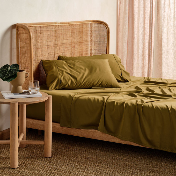 Linen House Nara Bamboo Cotton Bronze Sheet Set Super King | My Linen