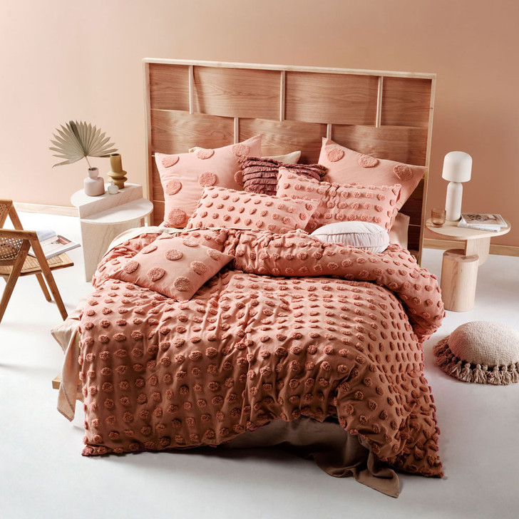 Linen House Haze Rosette Queen Bed Quilt Cover Set | My Linen