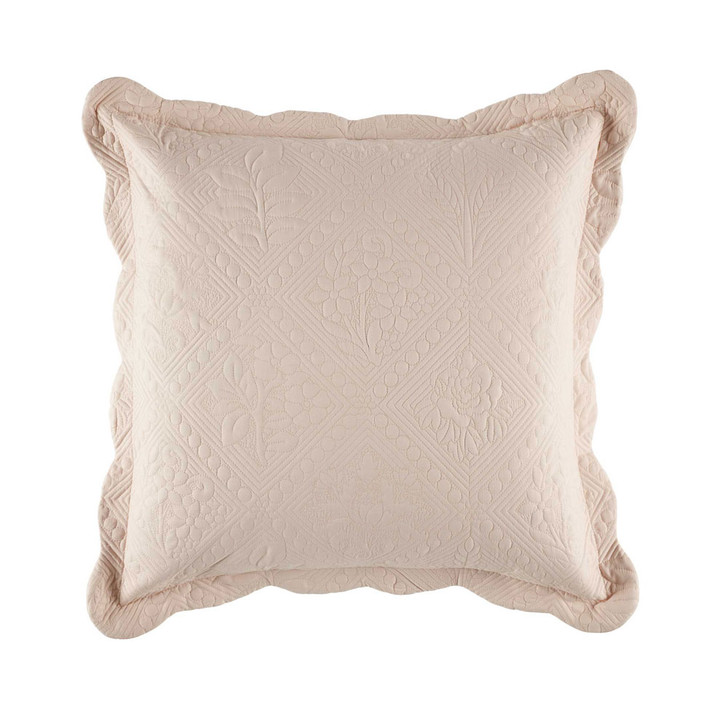 Bianca Lucinda Blush Square Filled Cushion | My Linen