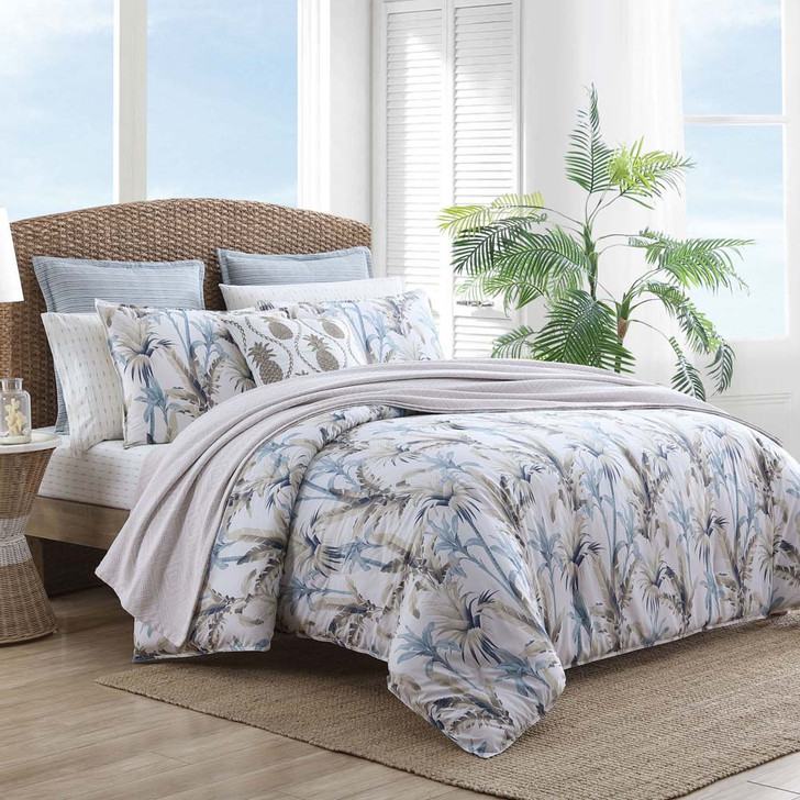 Tommy Bahama Catalina Silver Blue Queen Bed Quilt Cover Set | My Linen