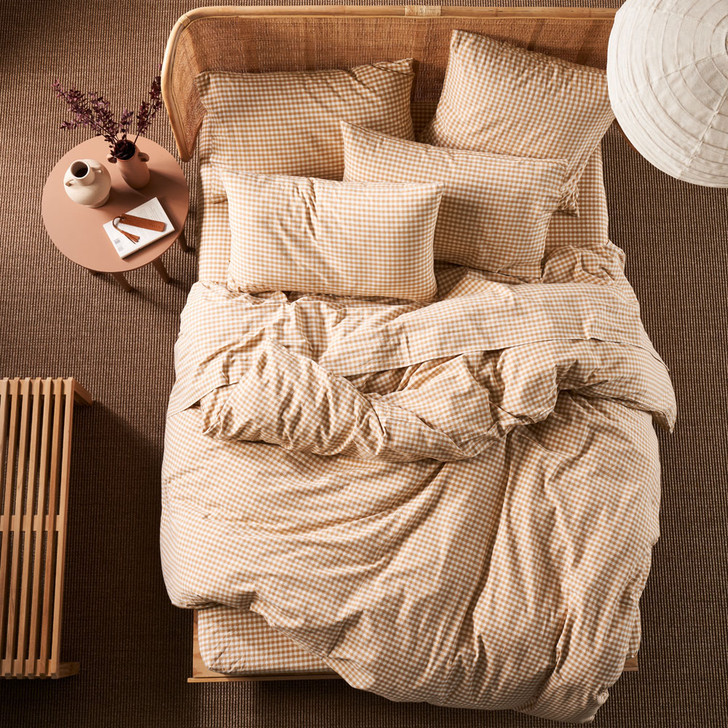 Linen House Springsteen Caramel Single Bed Quilt Cover Set | My Linen