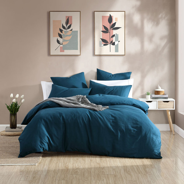 Platinum Logan and Mason Serene Teal Super King Quilt Cover Set | My Linen