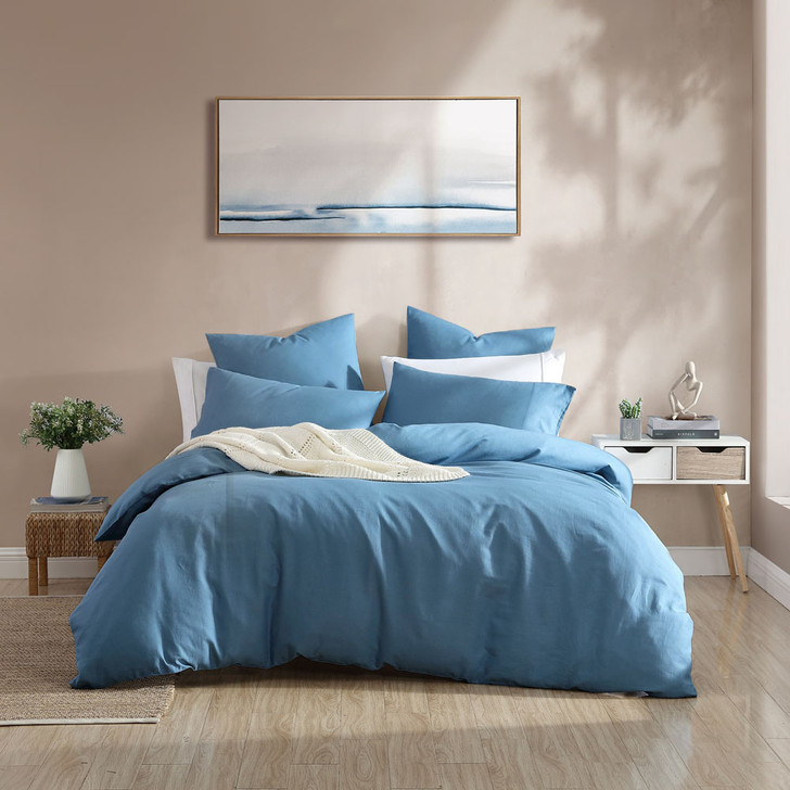 NAVY BLUE Duvet Cover DENIM JEANS Bedding Set CHECK STRIPE EASYCARE Bedding  Set | eBay