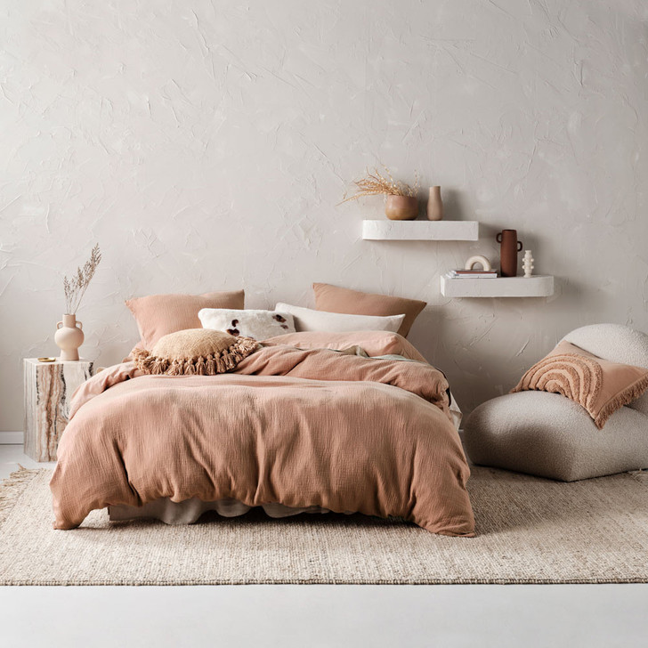 Linen House Elysian Clay Single Bed Quilt Cover Set | My Linen