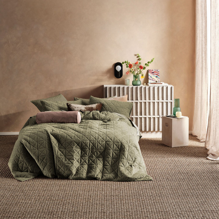 Linen House Heath Eucalyptus Single Bed Quilt Cover Set | My Linen
