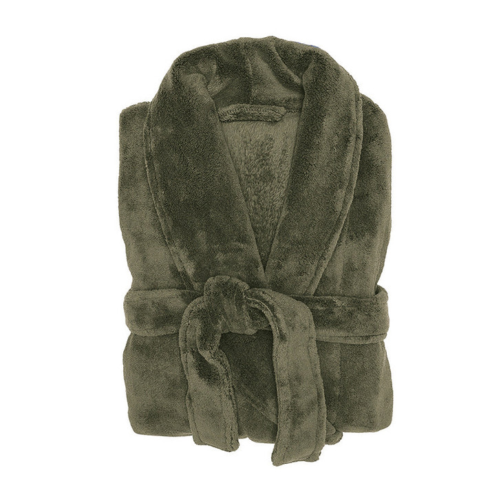 Bambury Microplush Bathrobe Olive Large / X-Large | My Linen