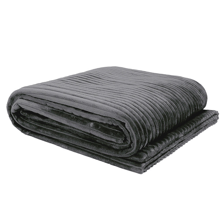 Bambury Channel Charcoal Throw | My Linen