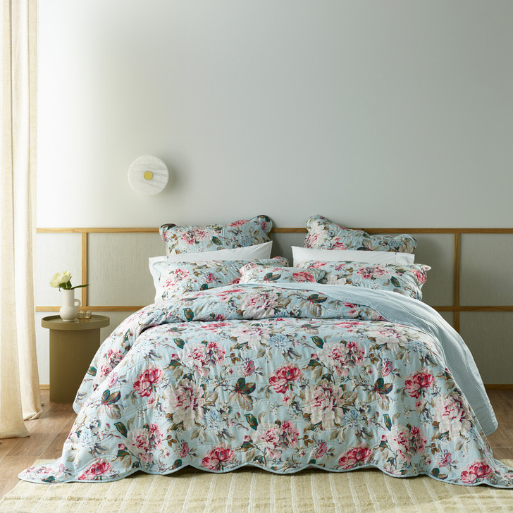 Bianca Charlene Blue Queen Bed Bedspread Set | My Linen