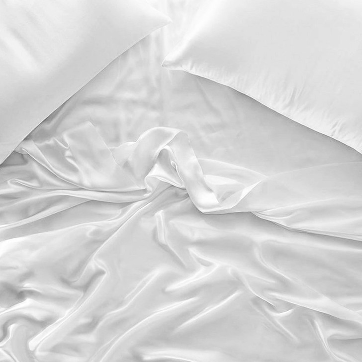 Mia Grace Satin White Sheet Set Long Single Bed | My Linen