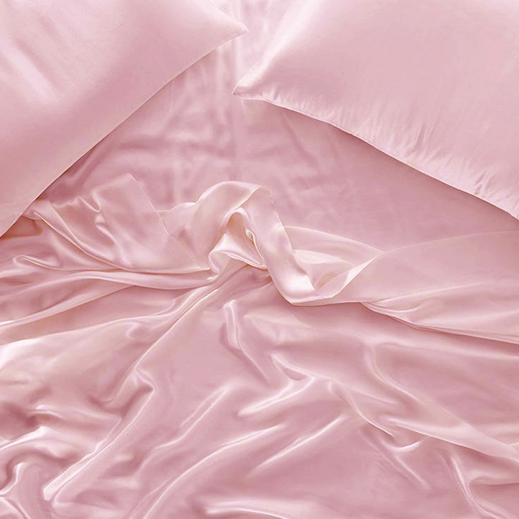 Mia Grace Satin Tea Rose Sheet Set Queen Bed | My Linen