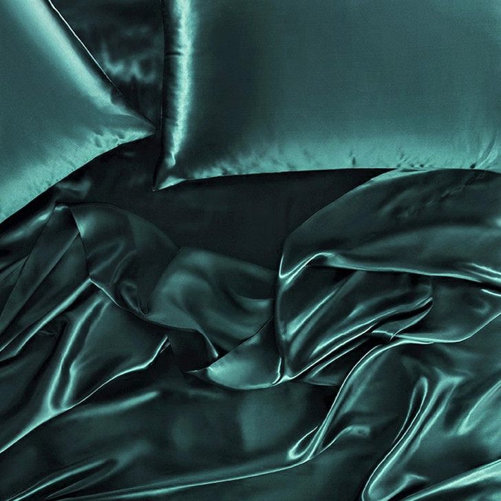 Mia Grace Satin Teal Sheet Set Long Single Bed | My Linen