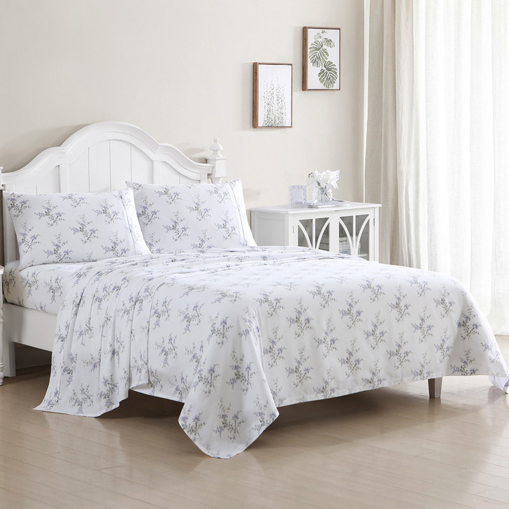 Laura Ashley Jessika Periwinkle Sheet Set King Bed | My Linen