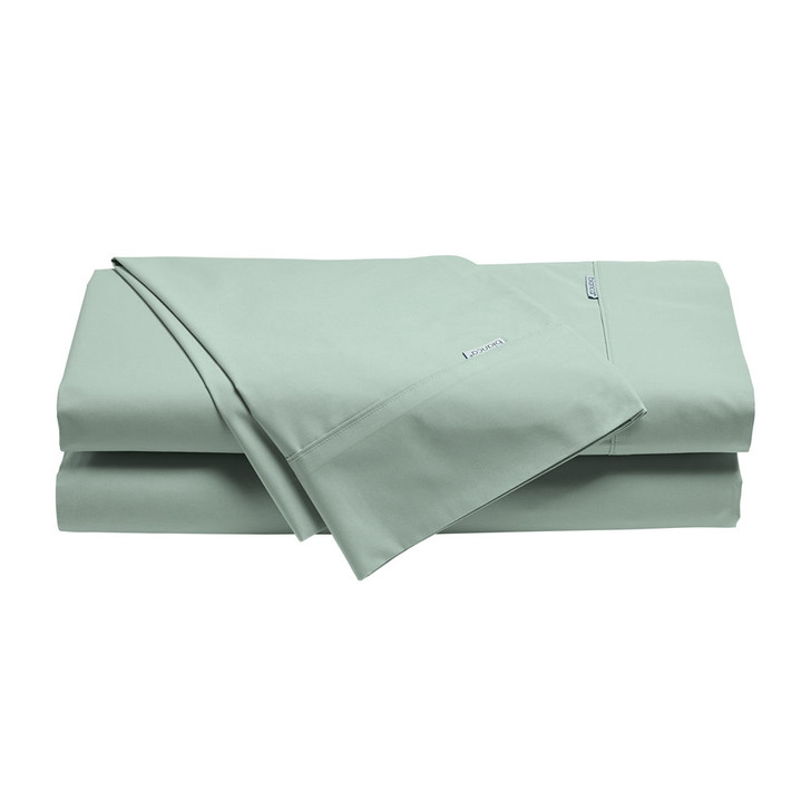 Bianca Heston 100% Cotton Percale Sage Split King Sheet Set | My Linen