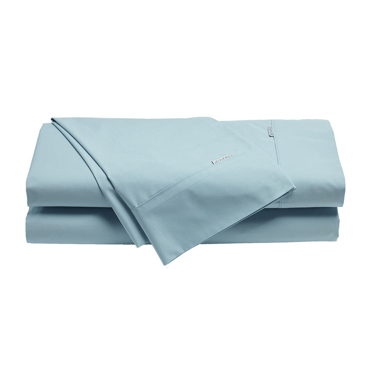 Bianca Heston 100% Cotton Percale Steel Blue Long Single Bed Sheet Set | My Linen