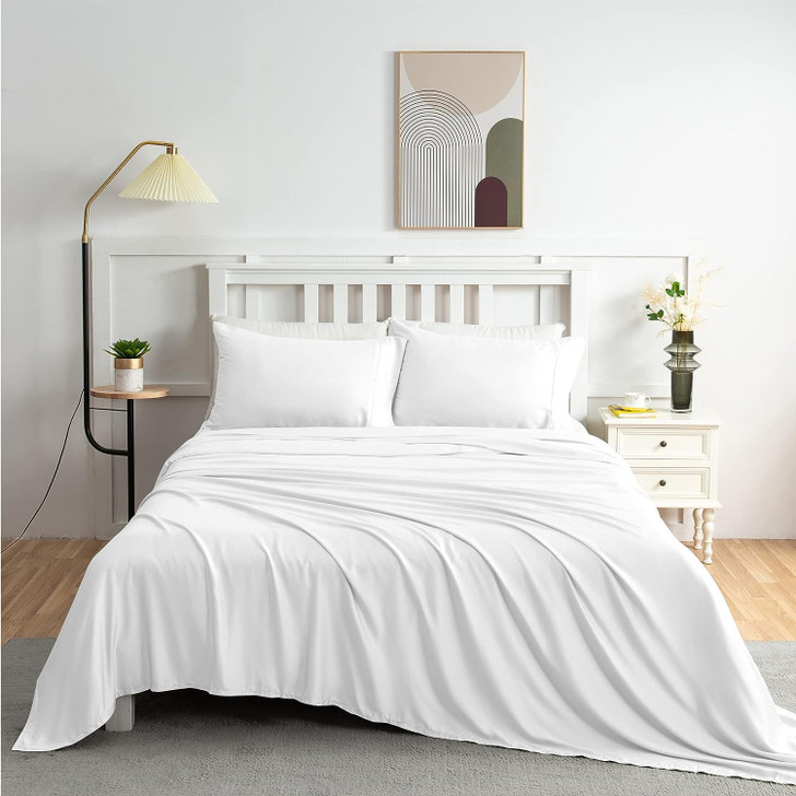 Fresh Sleep 100% Bamboo King Single Bed Sheet Set 400TC White | My Linen