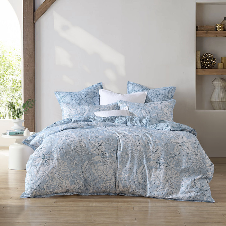 Logan and Mason Laka Denim Queen Bed Quilt Cover Set | My Linen