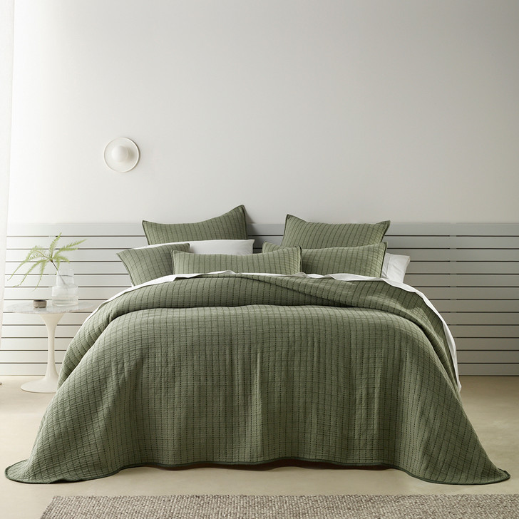 Bianca Bari Green Queen Bed Bedspread Set | My Linen