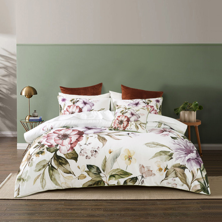 Bianca Minette White Queen Bed Quilt Cover Set | My Linen