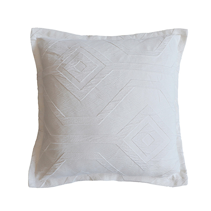 Bianca Kora White Square Filled Cushion | My Linen