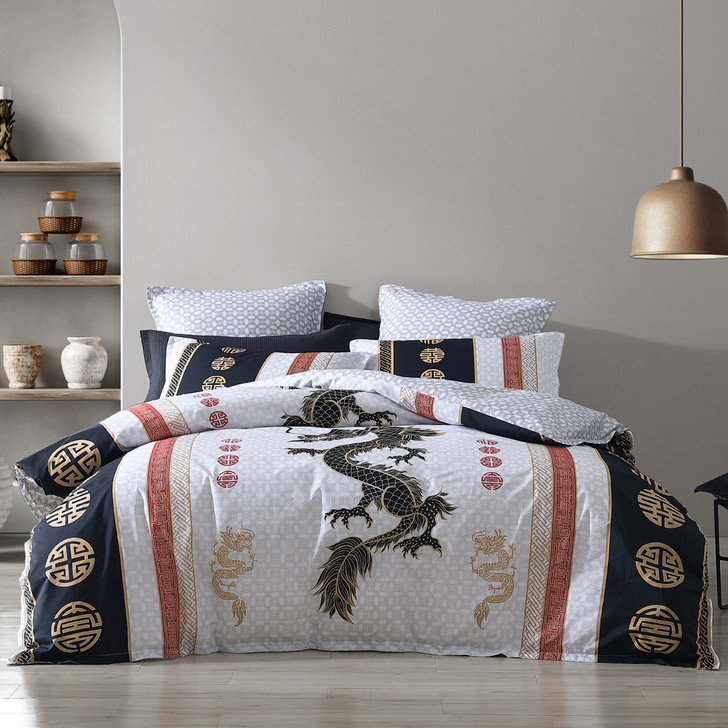 Logan and Mason Chiaki White Queen Bed Quilt Cover Set | My Linen