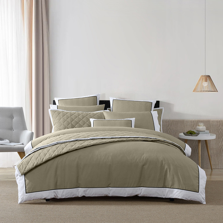 Logan and Mason Essex Olive Queen Bed Quilt Cover Set | My Linen