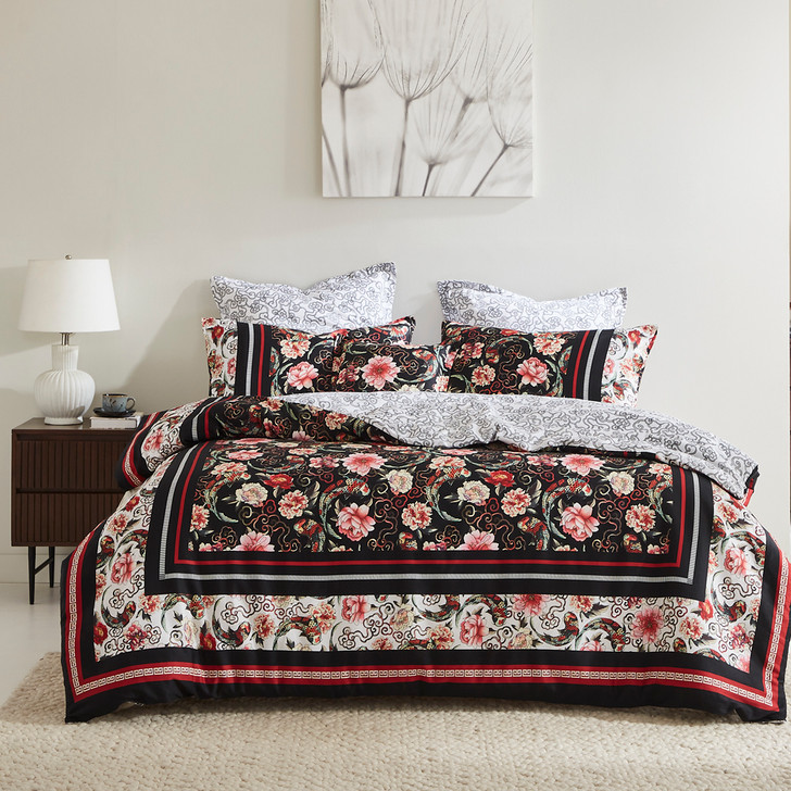 Logan and Mason Shanghai Nights Black King Bed Quilt Cover Set | My Linen