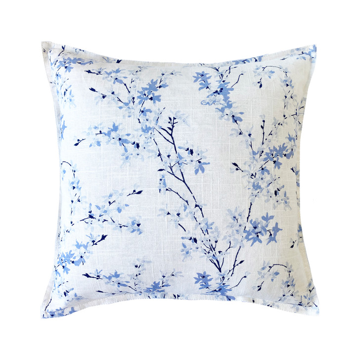 Laura Ashley Forsythia Sky Blue Square Filled Cushion | My Linen