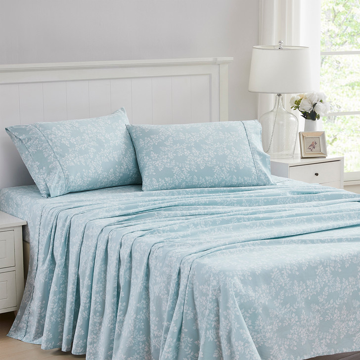 Laura Ashley Burnham Spruce Green Sheet Set Queen Bed | My Linen