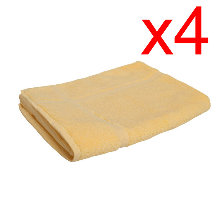 4pc Bundle - 100% Cotton Yellow Bath Mat