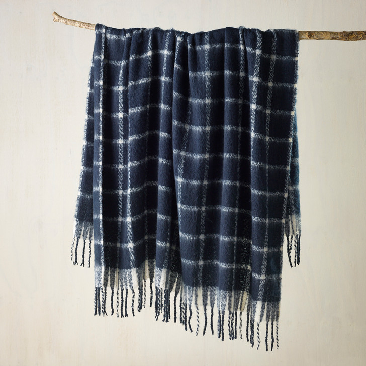 Bianca Maldon Faux Mohair Indigo Throw | My Linen