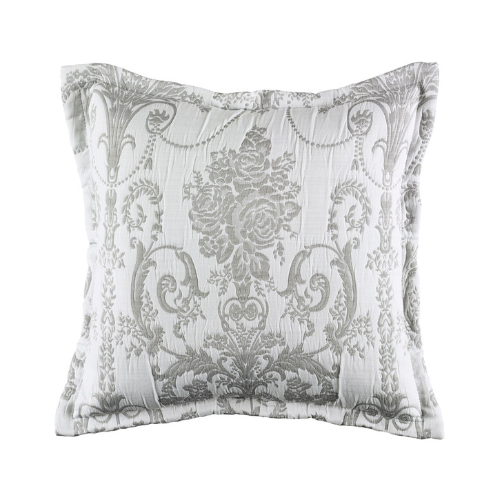 Bianca Olivia Grey Square Filled Cushion | My Linen