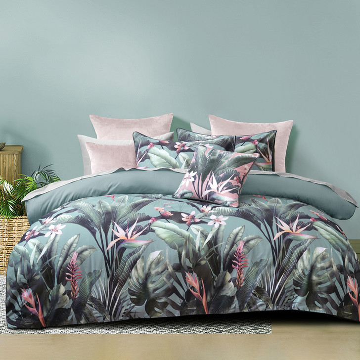 Bianca Mika Green Queen Bed Quilt Cover Set | My Linen