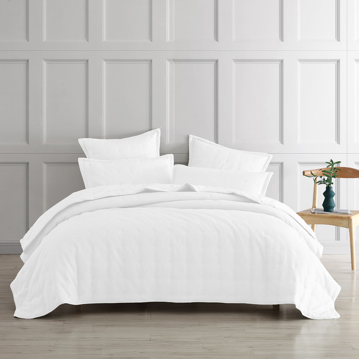 Platinum Logan and Mason Ascot White Queen / King Bed Coverlet | My Linen