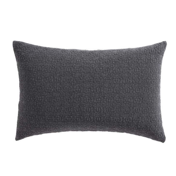 Platinum Logan and Mason Kayo Charcoal Pillowsham Pair | My Linen