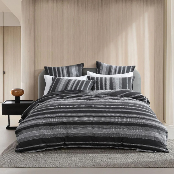 Platinum Logan and Mason Hunter Charcoal Super King Quilt Cover | My Linen