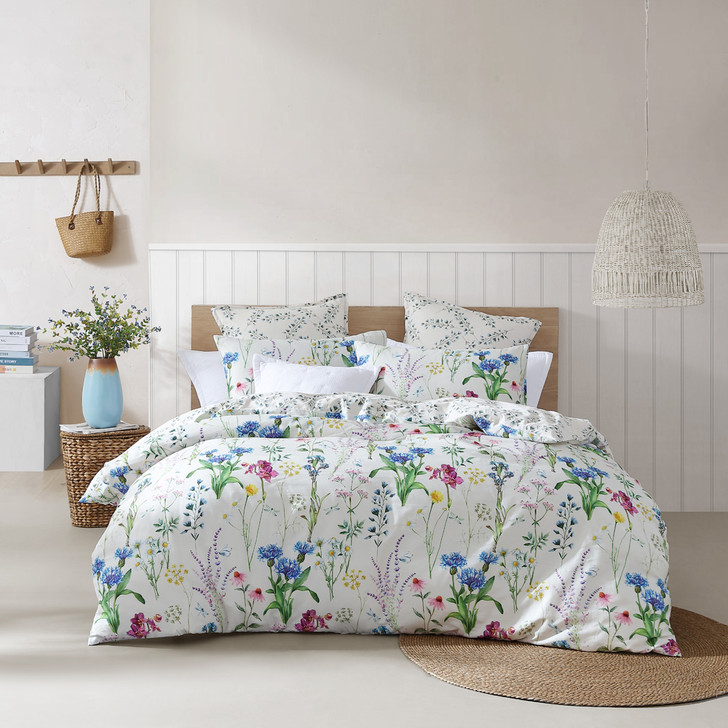 Logan and Mason Floriana Ivory Queen Bed Quilt Cover Set | My Linen