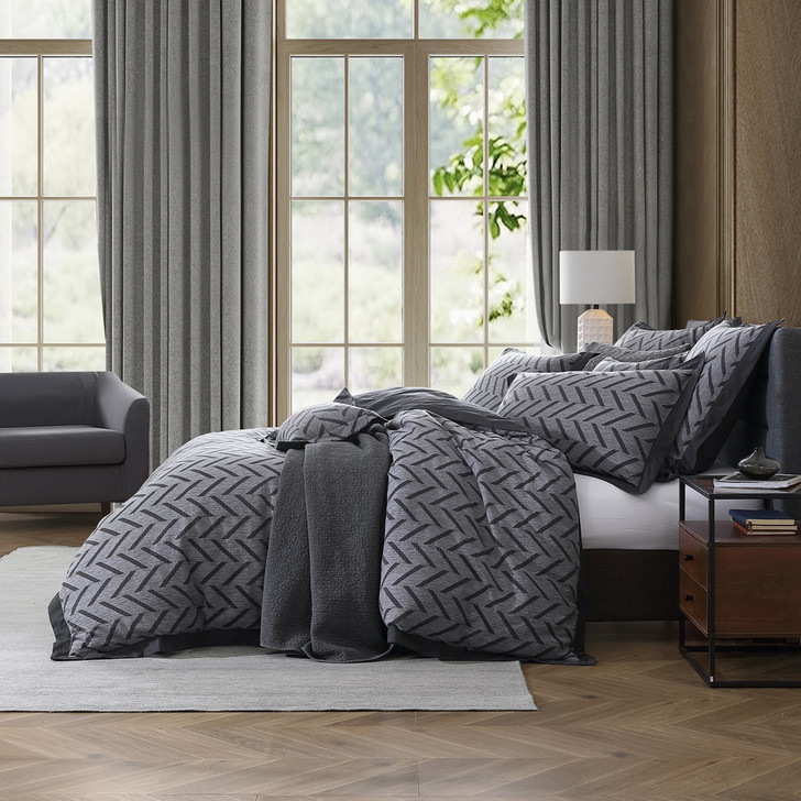 Private Collection Westport Charcoal King Bed Quilt Cover Set | My Linen