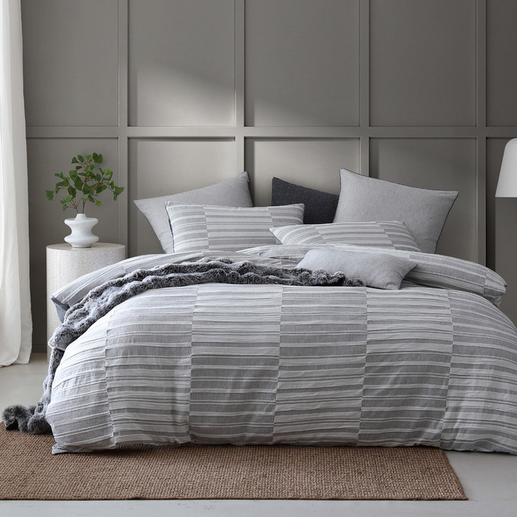 Platinum Logan and Mason Balmoral Ash Queen Bed Quilt Cover | My Linen