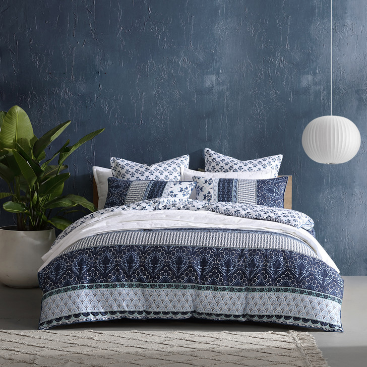 Logan and Mason Into The Blue Queen Bed Quilt Cover Set | My Linen