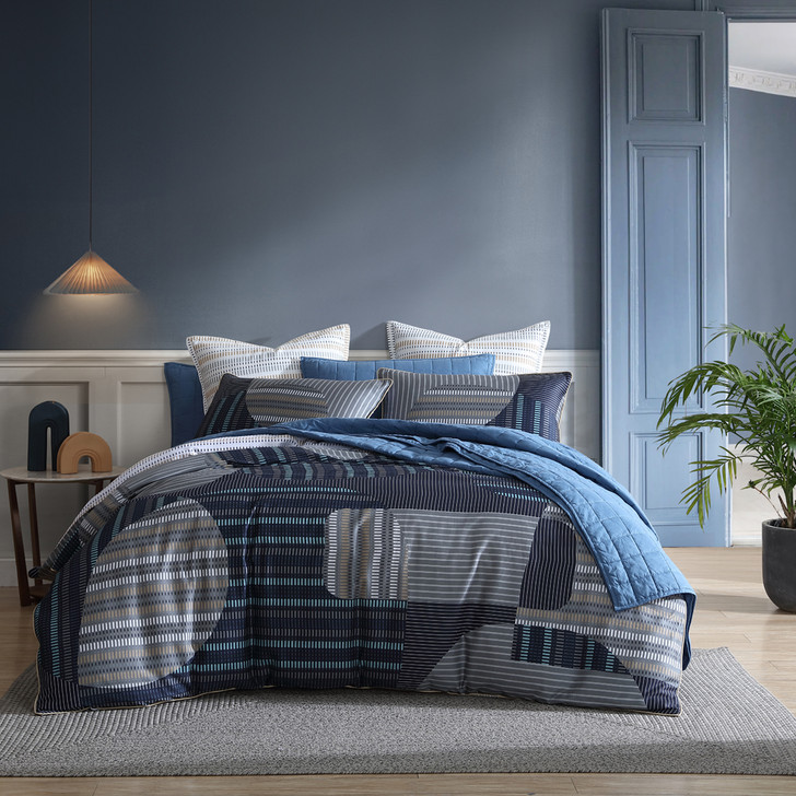 Logan and Mason Statham Navy King Bed Quilt Cover Set | My Linen