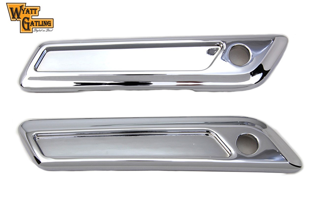 Smooth Wyatt Chrome Gatling Saddlebag Face Plate Set