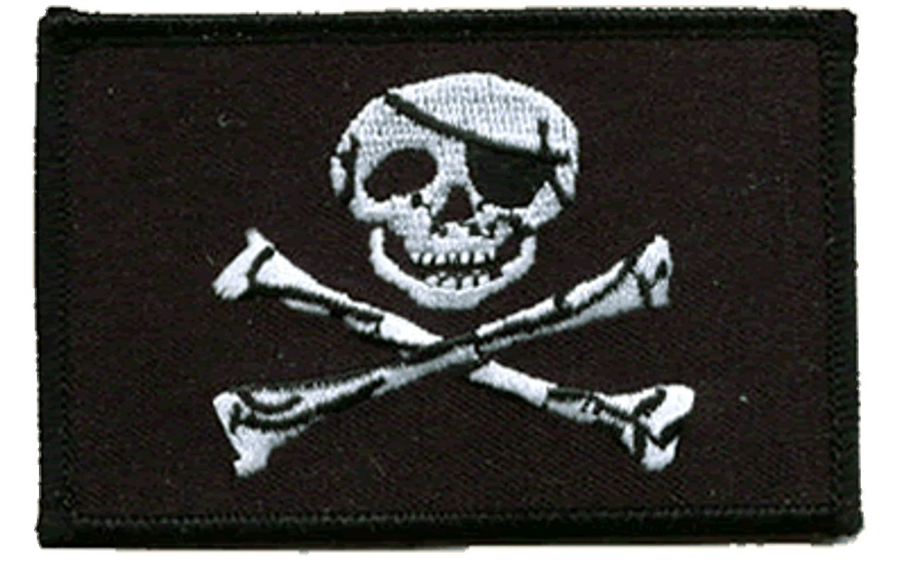 Jolly Roger Pirate Flag Iron On Patch