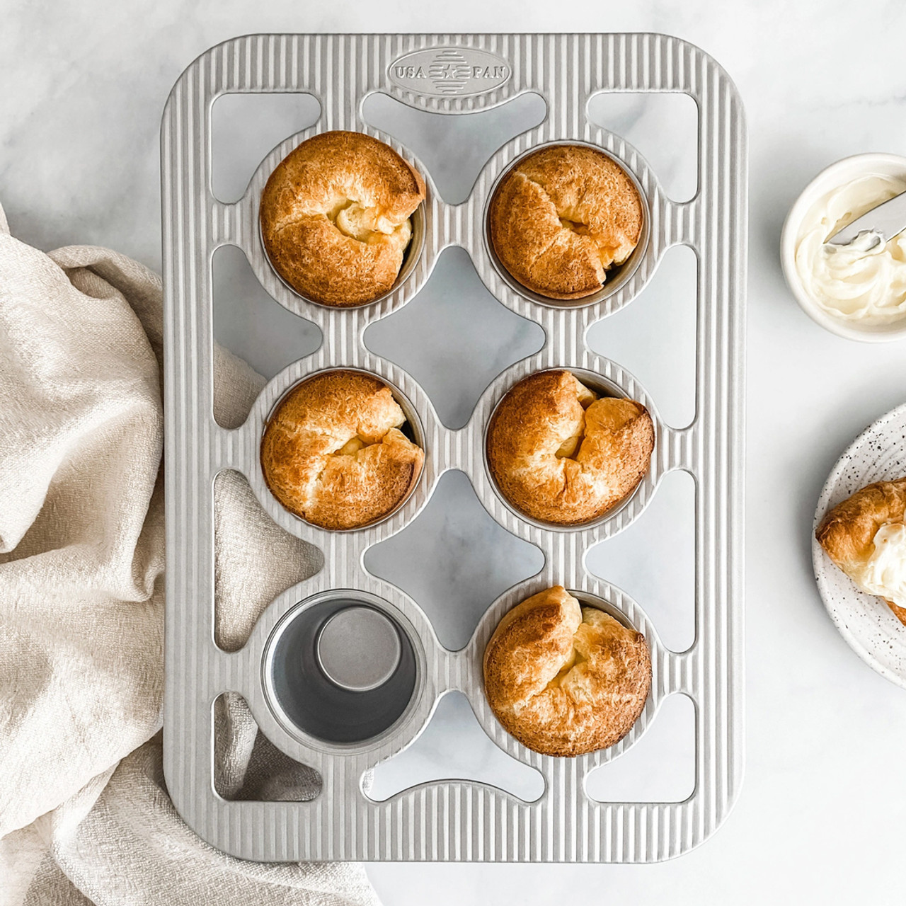 USA Pan Popover Pan, 6 Well